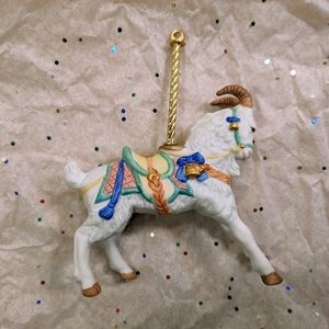 Vintage 1989 Lenox Carousel Goat Ornament